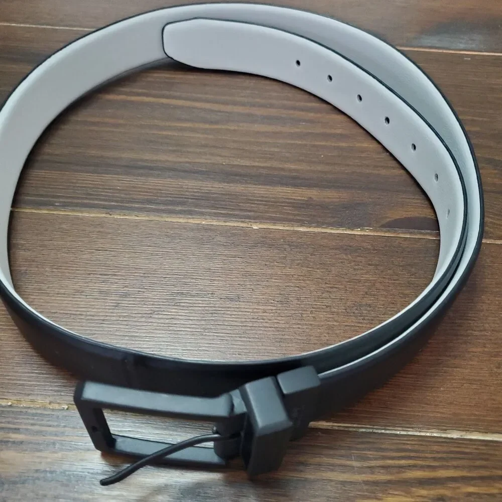 Kenneth Cole Reaction Belt Mens 38-40 L Black Faux Leather 1.25